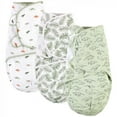 thumbnail image 1 of Hudson Baby Infant Boy Quilted Cotton Swaddle Wrap 3pk, Dinosaur, 0-3 Months, 1 of 5