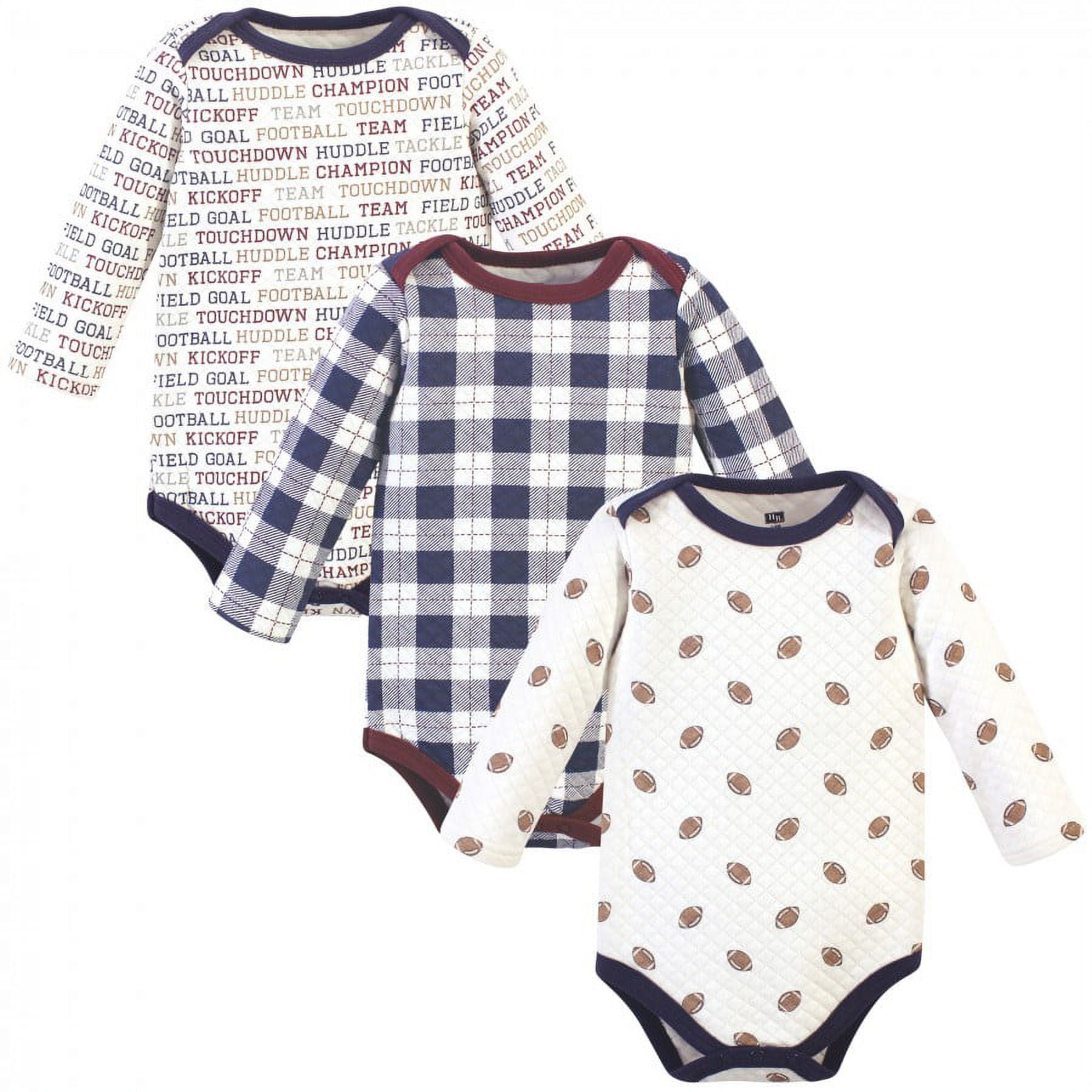 Hudson Baby Infant Boy Quilted Long Sleeve Cotton Bodysuits 3pk