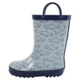thumbnail image 1 of Hudson Baby Infant Boy Rain Boots, Gray Sharks, 10 Toddler, 1 of 3
