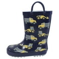 thumbnail image 1 of Hudson Baby Infant Boy Rain Boots, Navy Construction, 5 Toddler, 1 of 3