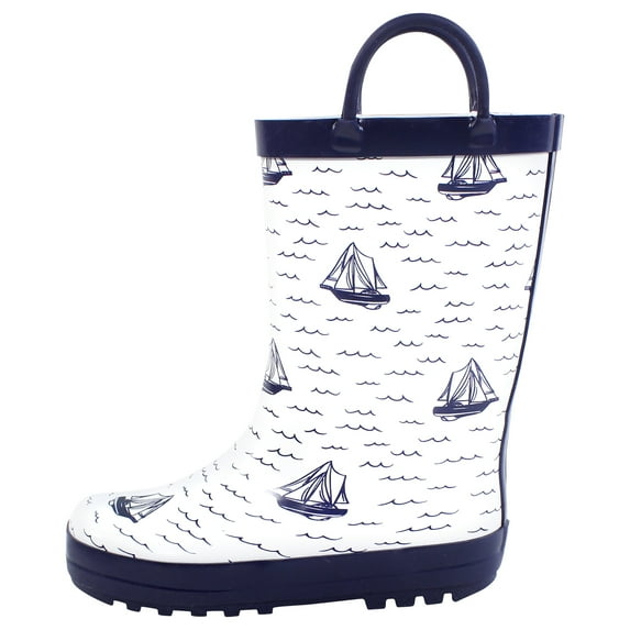 Hudson Baby Infant Boy Rain Boots, Sailboat, 12 Toddler