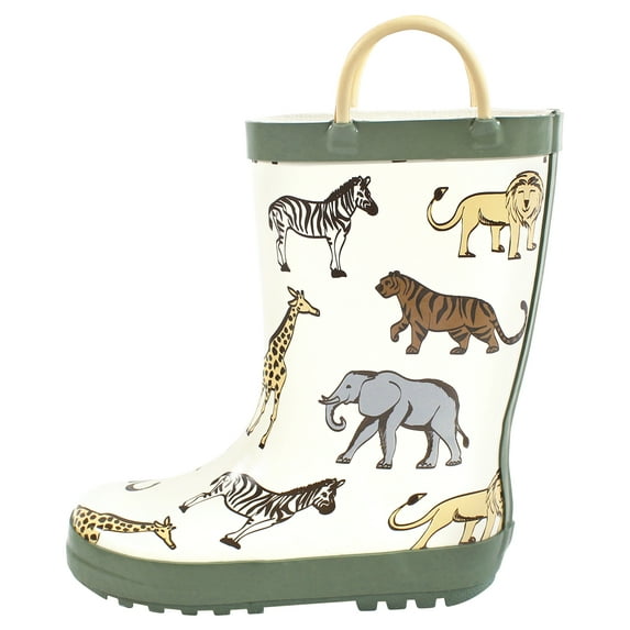 Hudson Baby Infant Boy Rain Boots, Wild Safari, 11 Toddler