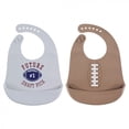 thumbnail image 1 of Hudson Baby Infant Boy Silicone Bibs 2pk, Football, One Size, 1 of 2