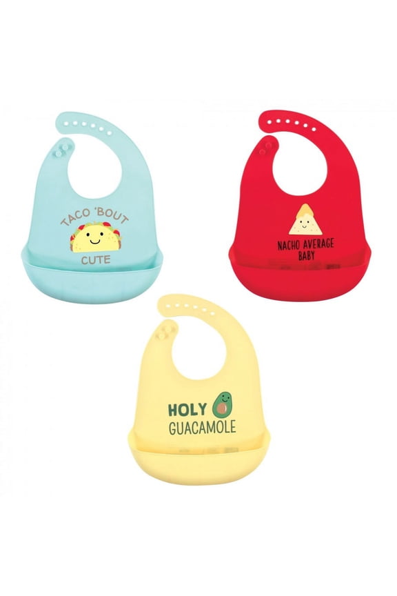 Infant Boy Silicone Bibs 3pk, Tacos, One Size