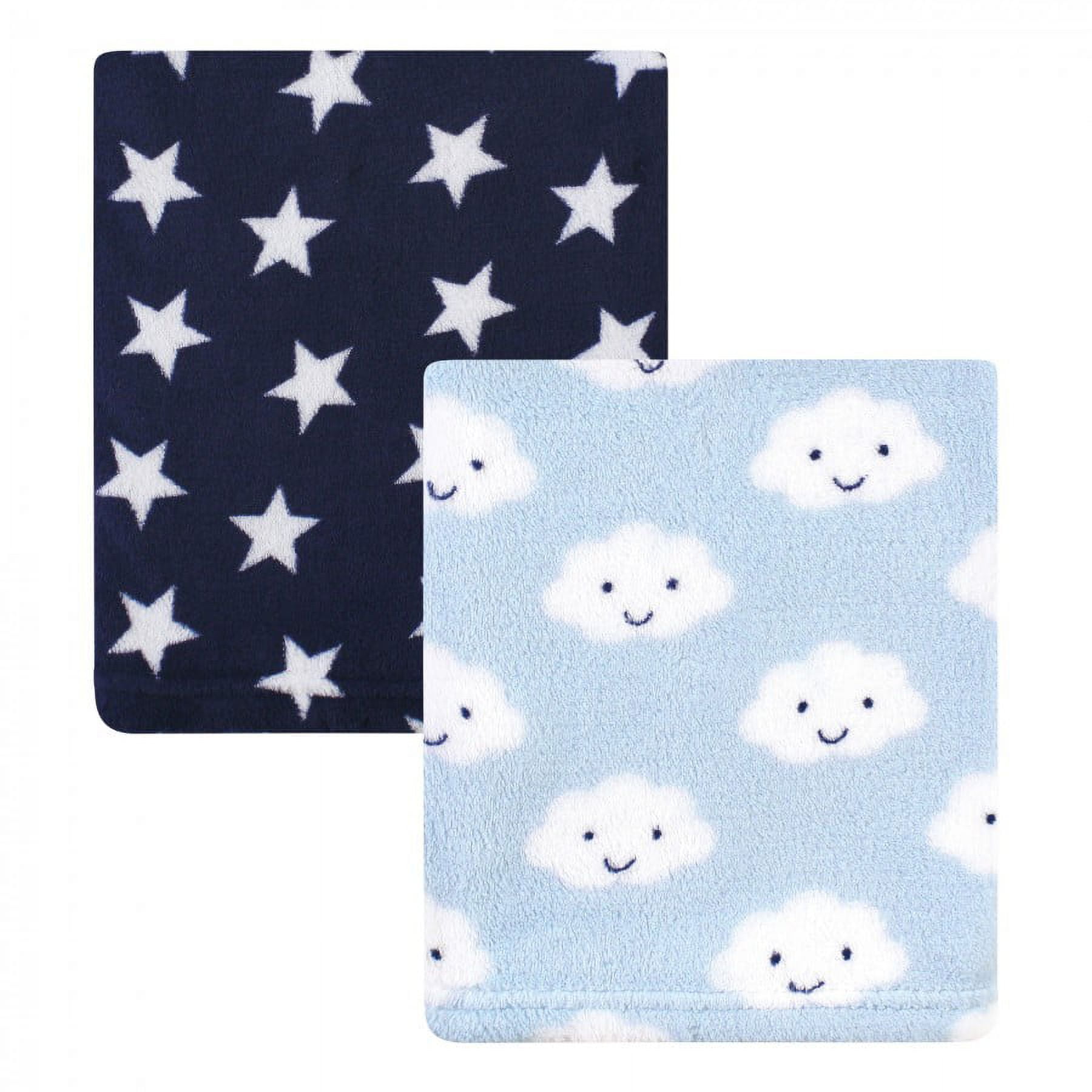 Hudson Baby Infant Boy Silky Plush Blanket, Cloud, 30x36 inches