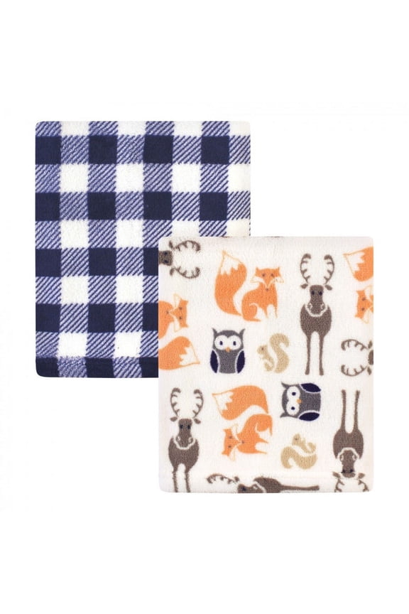 Infant Boy Silky Plush Blanket, Forest, 30x36 inches