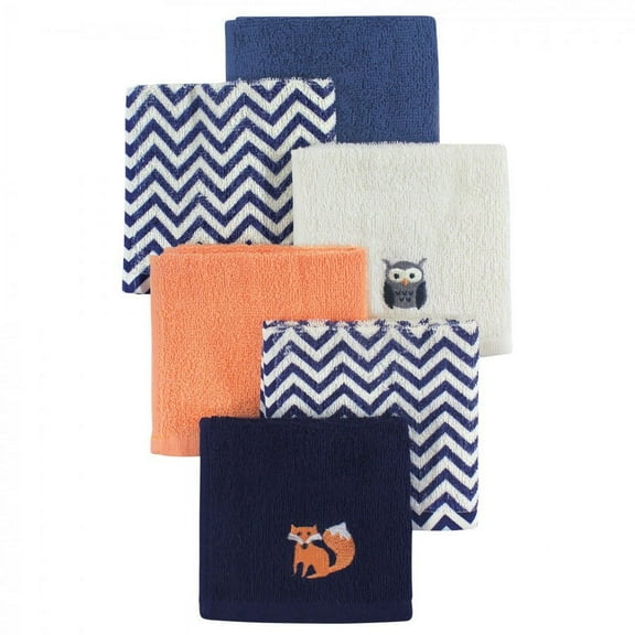 Hudson Baby Infant Boy Super Soft Cotton Washcloths, Forest, One Size
