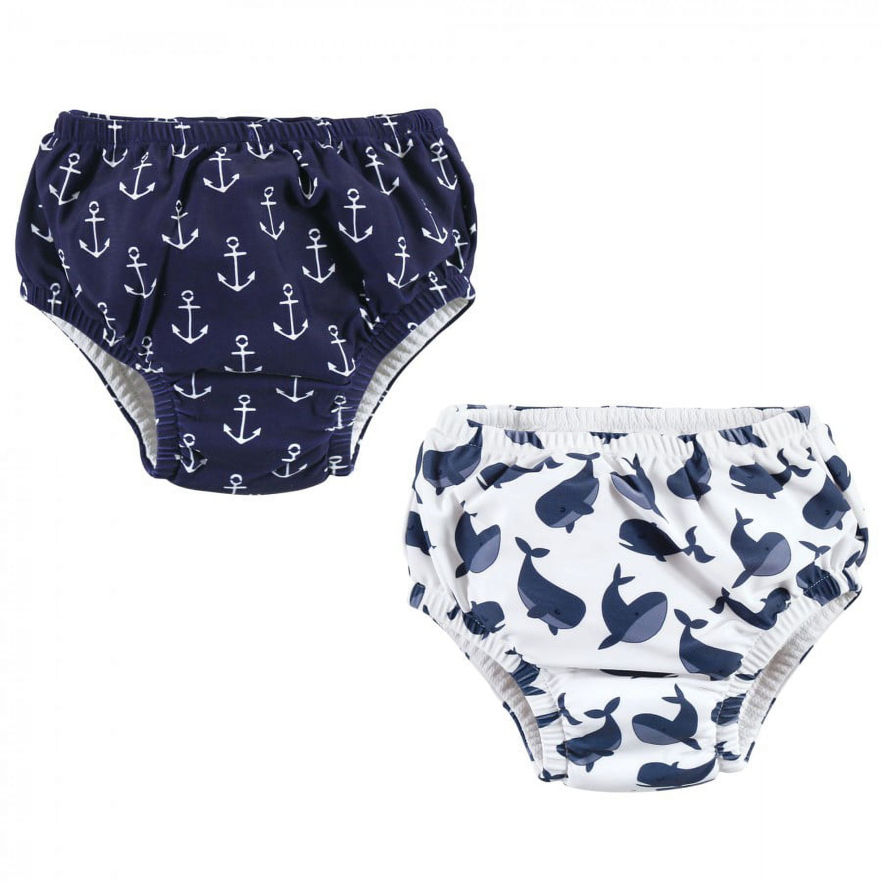 Hudson Baby Infant Boy Swim Diapers, Whale Anchor, 3 Toddler