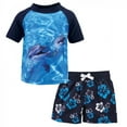 thumbnail image 1 of Hudson Baby Infant Boy Swim Rashguard Set, Boy Dolphin, 18-24 Months, 1 of 4