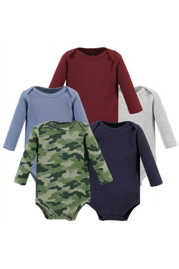 Infant Boy Thermal Long Sleeve Bodysuits, Basic Camo, 3-6 Months