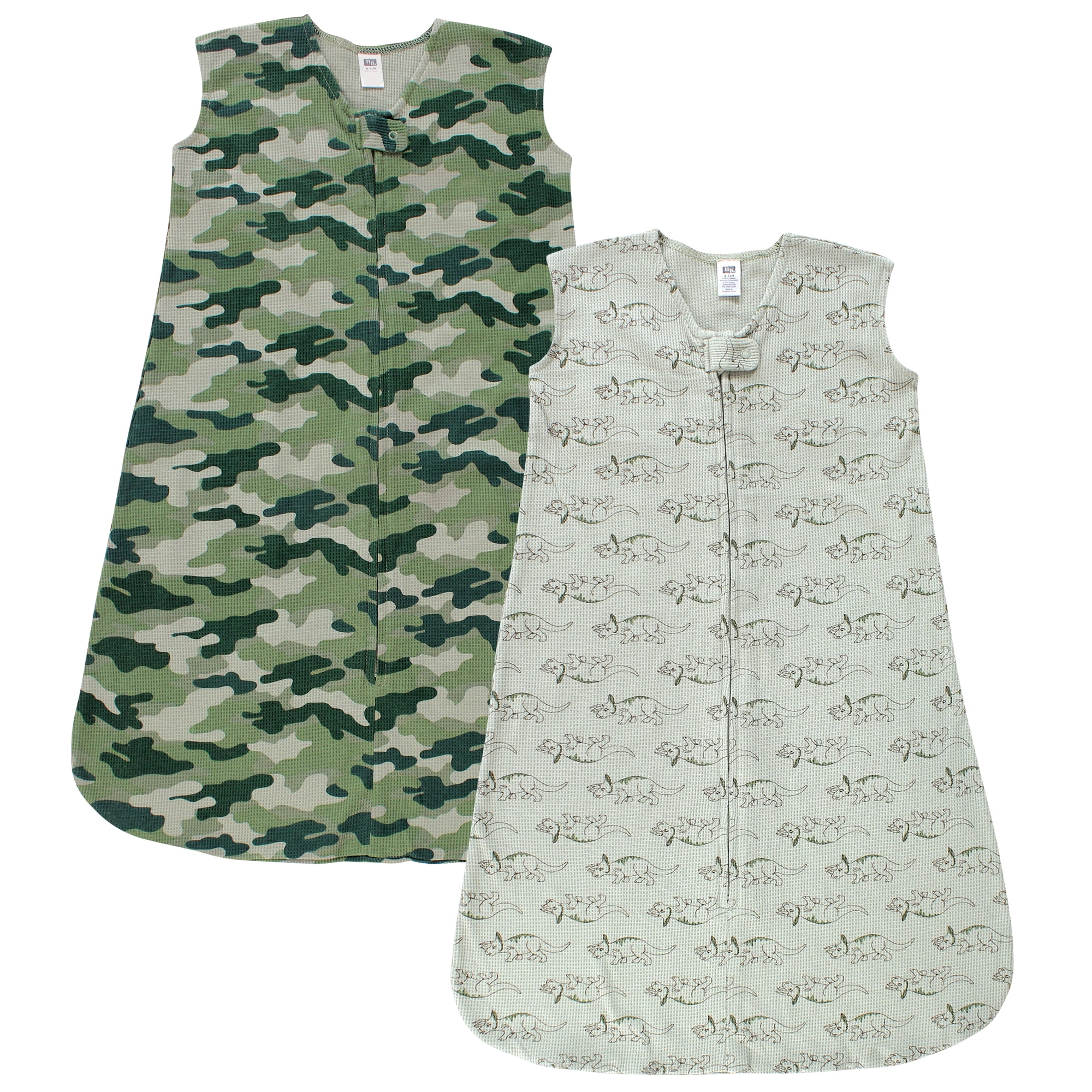 Hudson Baby Infant Boy Thermal Sleeveless Sleeping Bag 2pk, Sage Dinosaur, 18-24 Months