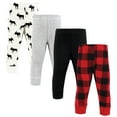 thumbnail image 1 of Hudson Baby Infant Boy Thermal Tapered Ankle Pants 4pk, Buffalo Plaid Moose, Newborn, 1 of 6