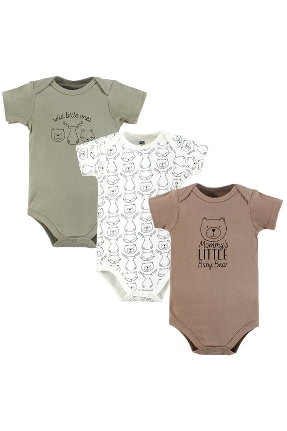 Infant Boys Cotton Bodysuits 3-Pack, Mommys Baby Bear, 9-12 Months