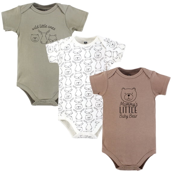 Hudson Baby Infant Boys Cotton Bodysuits 3-Pack, Mommys Baby Bear, Preemie