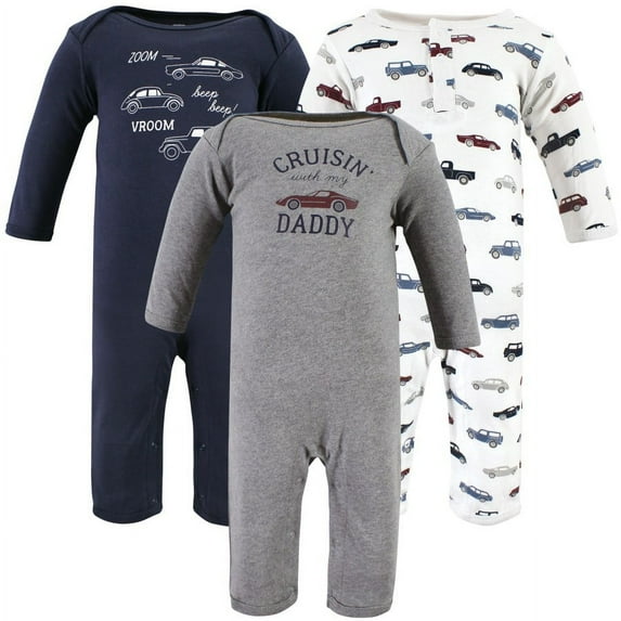 Hudson Baby Infant Boys Cotton Coveralls, Cars, 6-9 Months