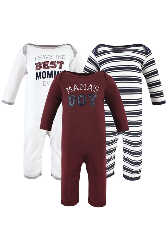 Infant Boys Cotton Coveralls, Mamas Boy, 9-12 Months