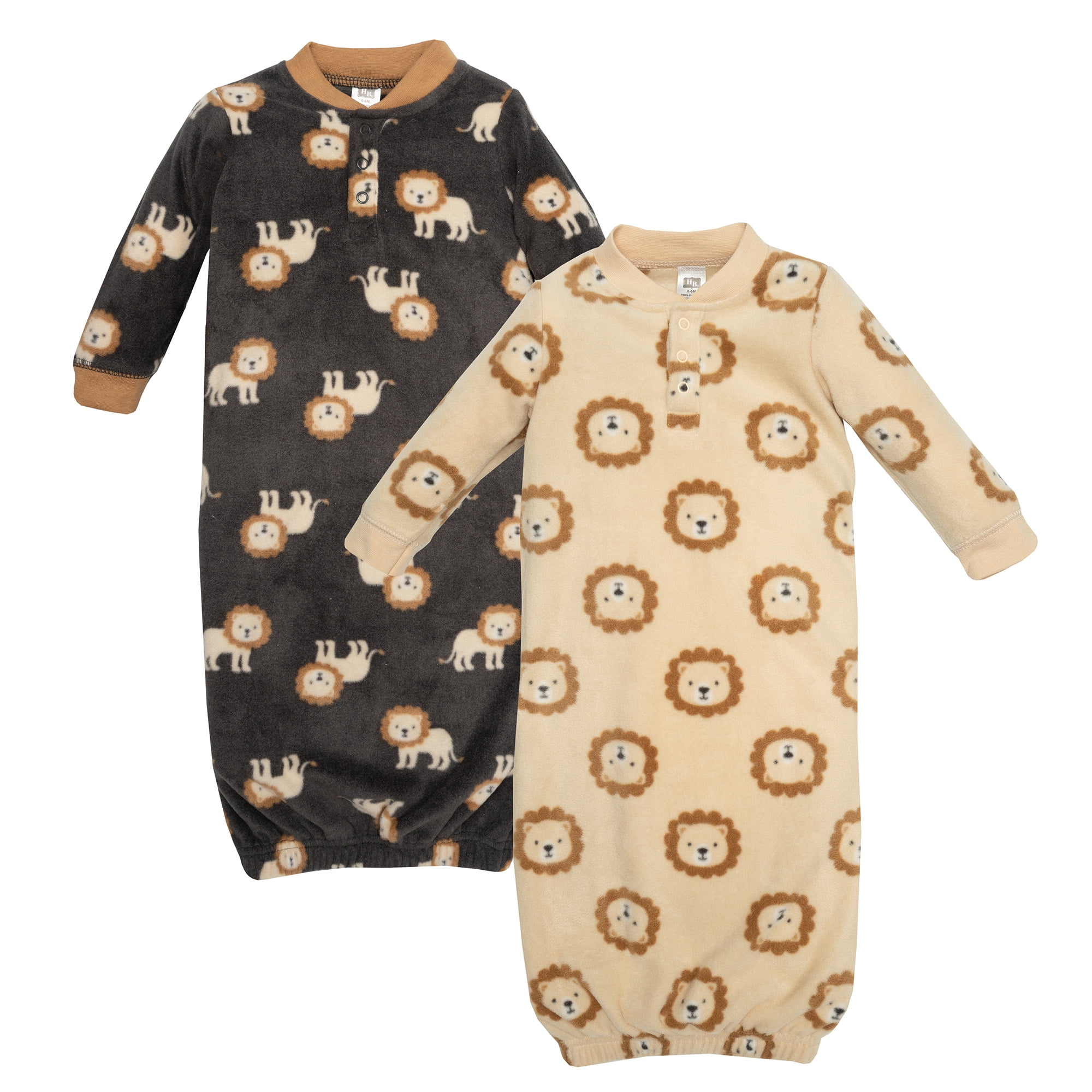 Hudson Baby Infant Boys Fleece Gowns, Brave Lion, Preemie-Newborn