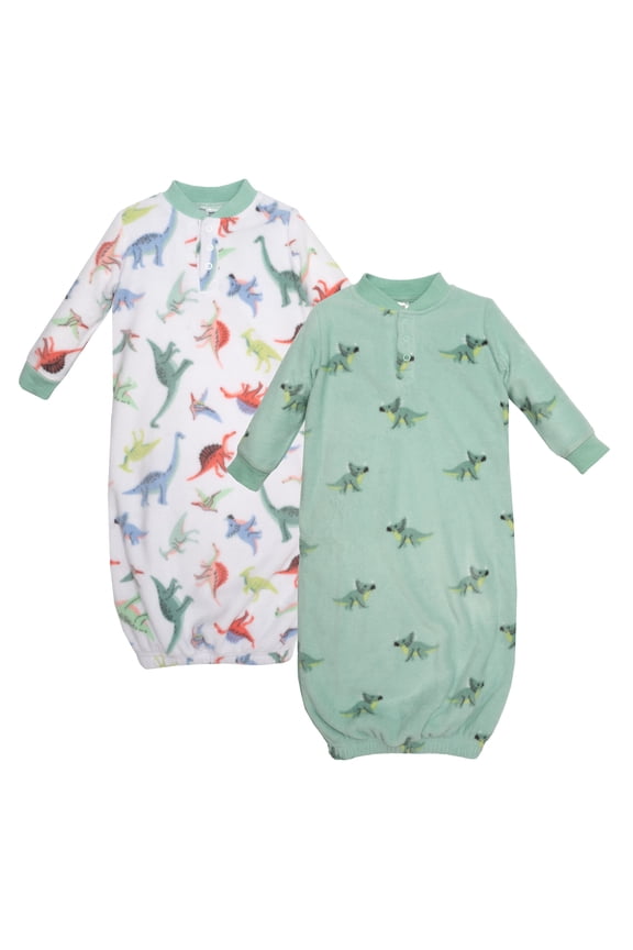 Infant Boys Fleece Gowns, Cheerful Dino Friends, Preemie-Newborn