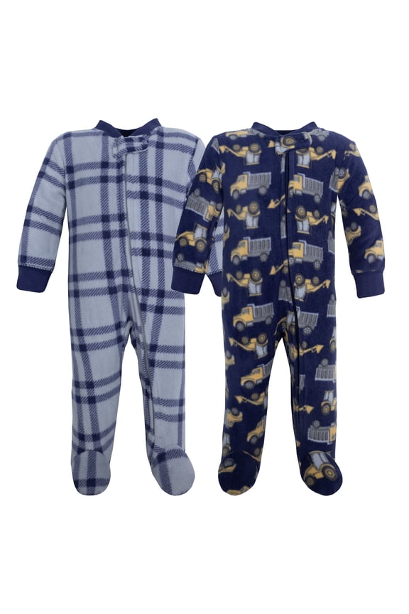 Infant Boys Fleece Sleep and Play, Construction Trucks, Preemie