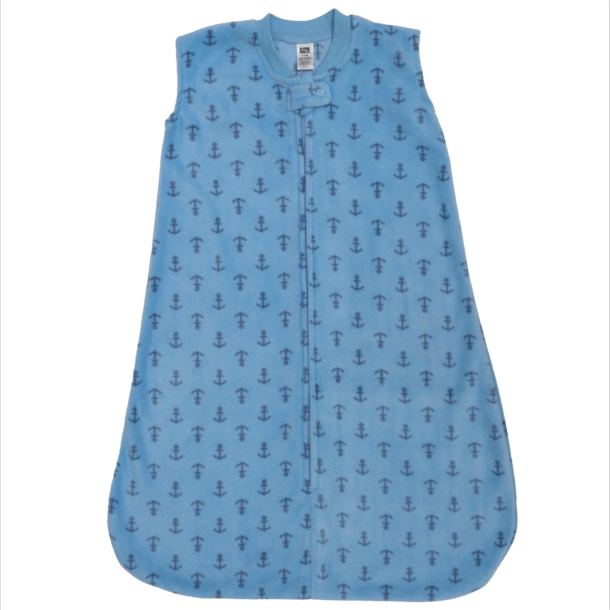 Hudson Baby Infant Boys Fleece Sleeping Bag, Sack, Blanket, Blue Anchor, 6-12 Months