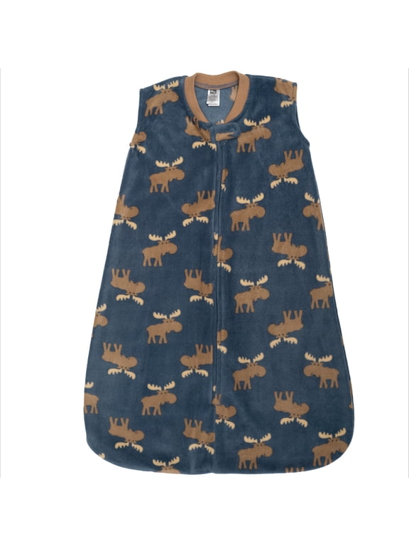 Infant Boys Fleece Sleeping Bag, Sack, Blanket, Blue Moose, 0-6 Months