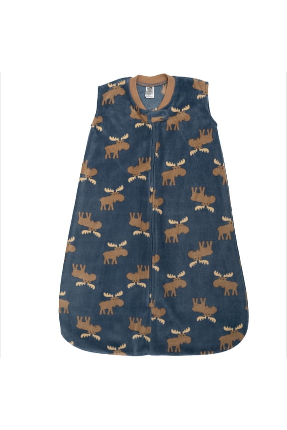 Infant Boys Fleece Sleeping Bag, Sack, Blanket, Blue Moose, 0-6 Months