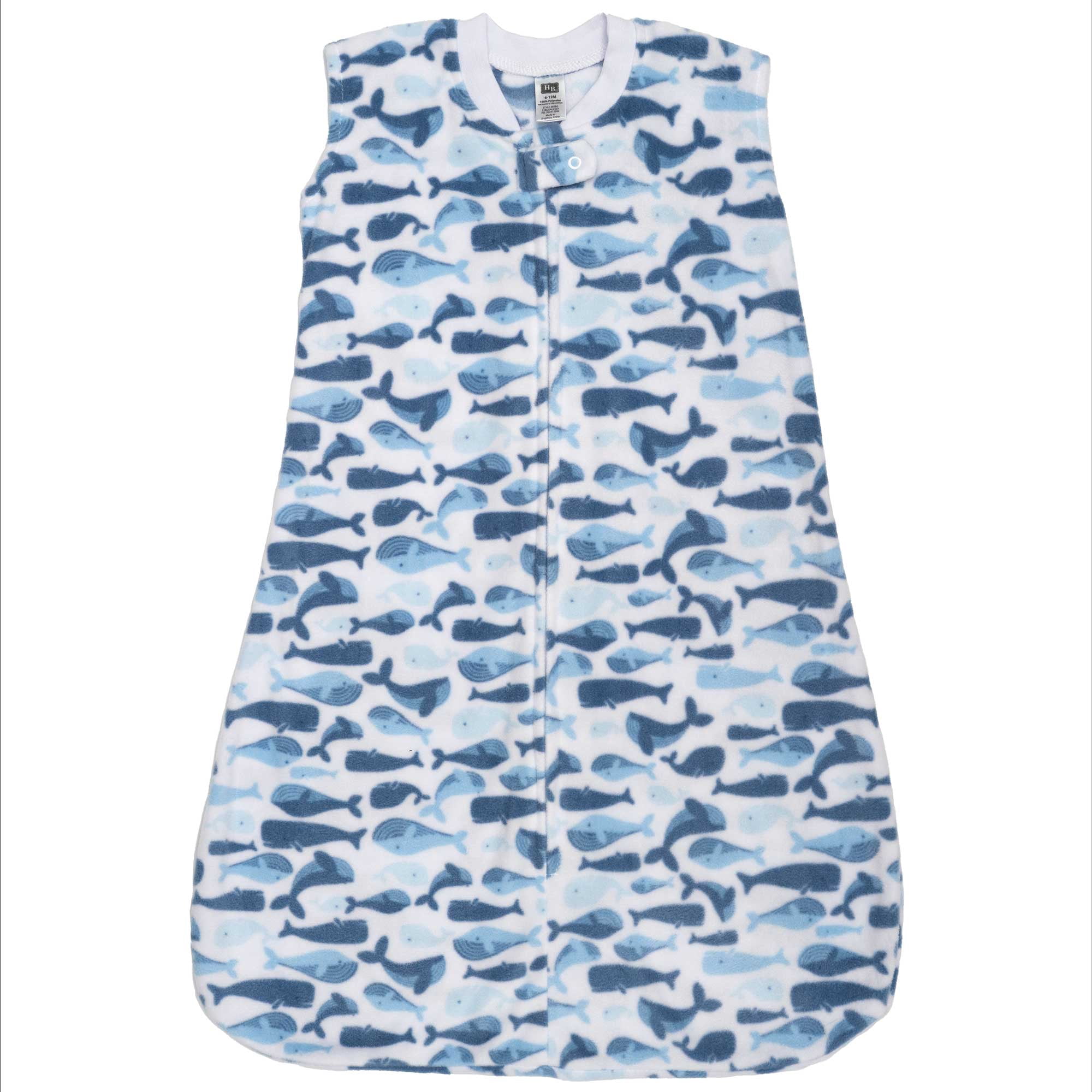 Hudson Baby Infant Boys Fleece Sleeping Bag, Sack, Blanket, Cute Whales, 6-12 Months