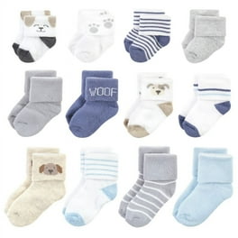 Hudson Baby Infant Boy Grow with Me Cotton Terry Socks