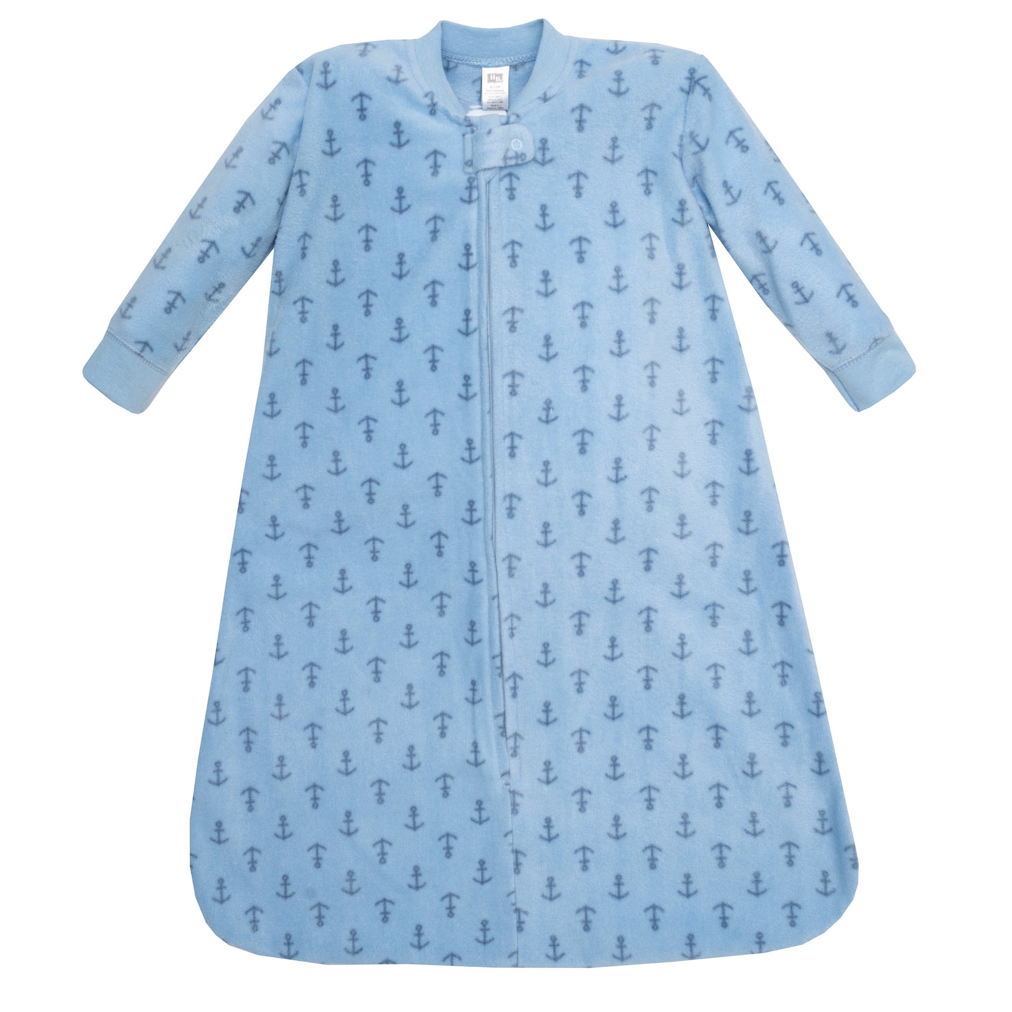 Hudson Baby Infant Boys Long-Sleeve Fleece Sleeping Bag, Blue Anchor, 12-18 Months