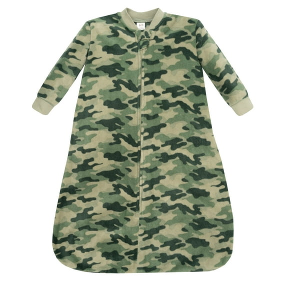 Hudson Baby Infant Boys Long-Sleeve Fleece Sleeping Bag, Camo, 0-6 Months