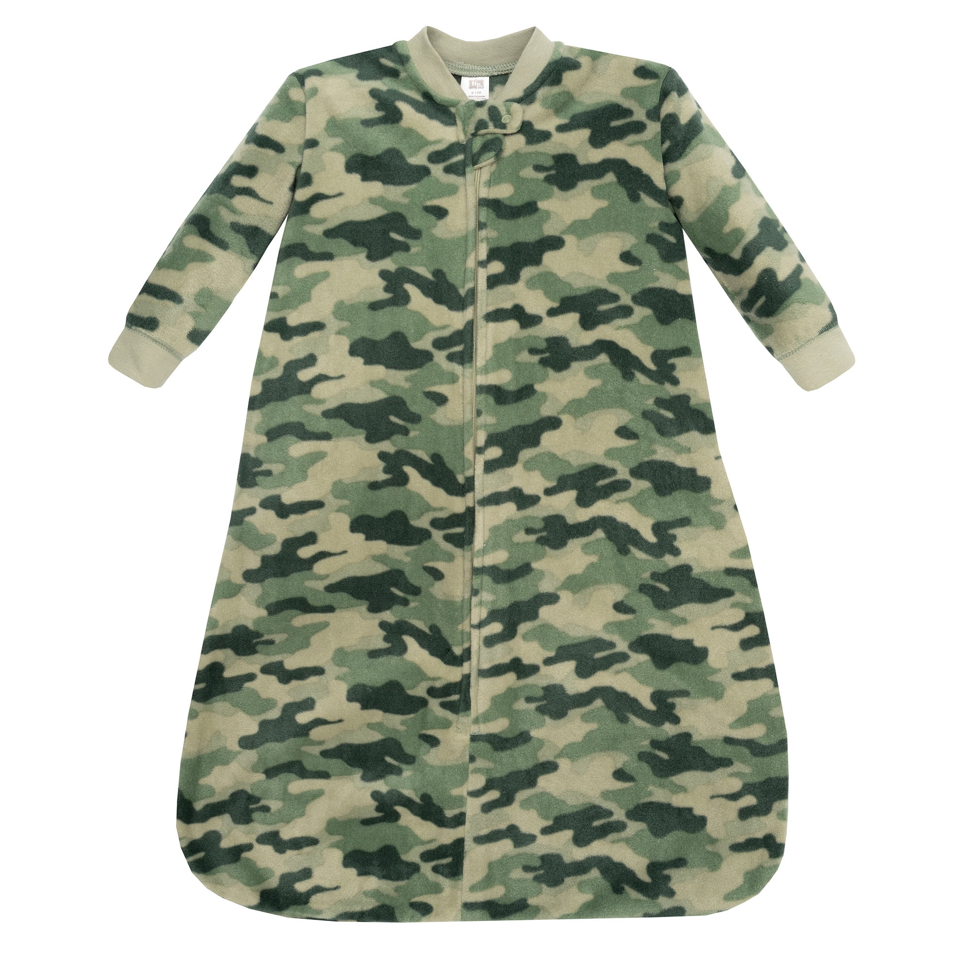 Hudson Baby Infant Boys Long-Sleeve Fleece Sleeping Bag, Camo, 6-12 Months