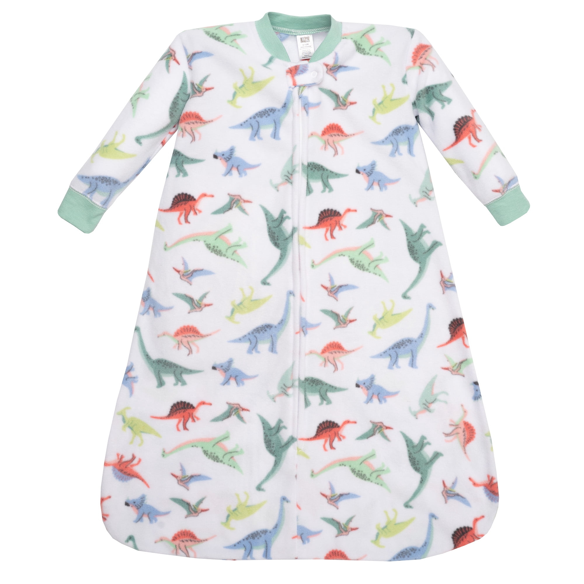 Hudson Baby Infant Boys Long-Sleeve Fleece Sleeping Bag, Cheerful Dino Friends, 0-6 Months