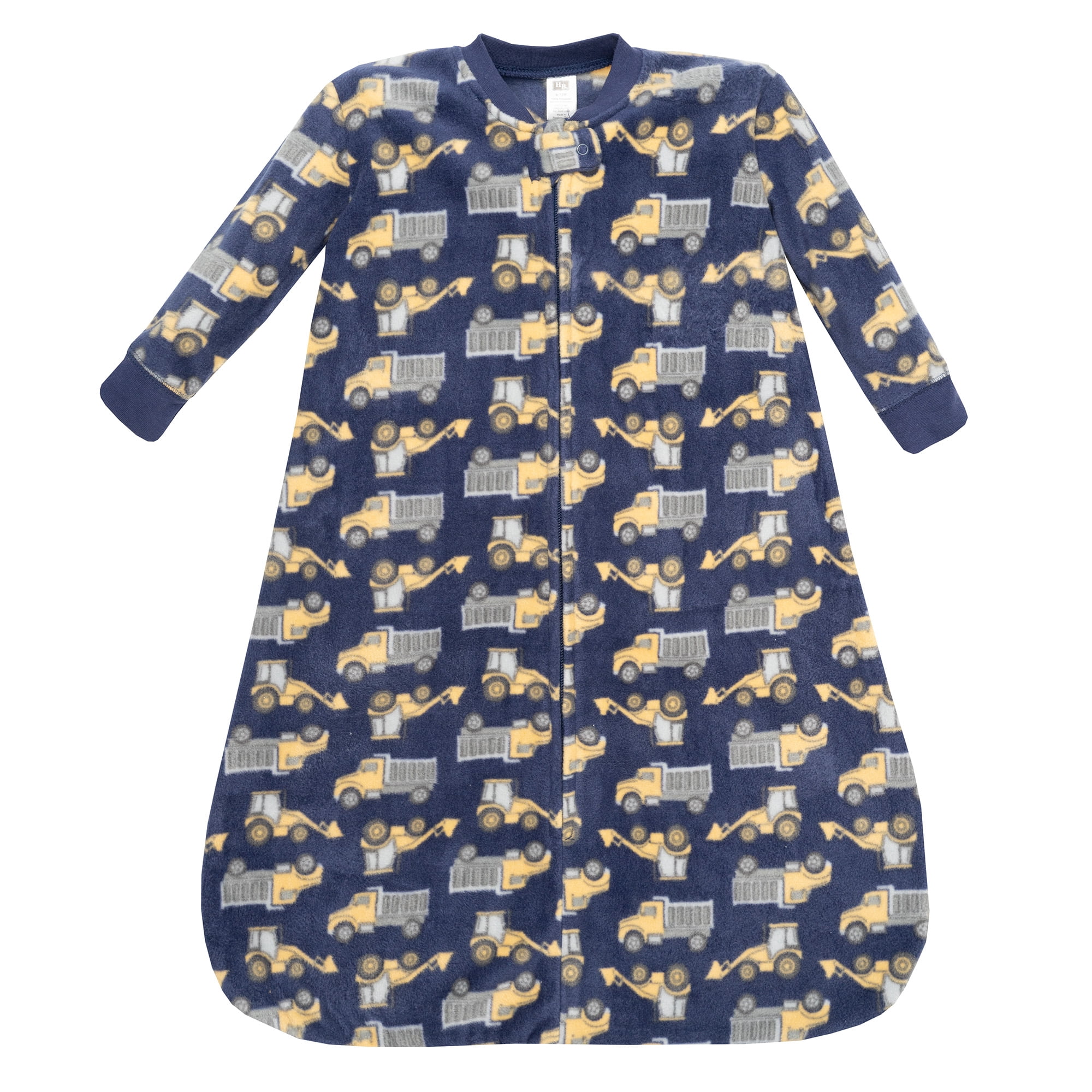 Hudson Baby Infant Boys Long-Sleeve Fleece Sleeping Bag, Construction Trucks, 0-6 Months
