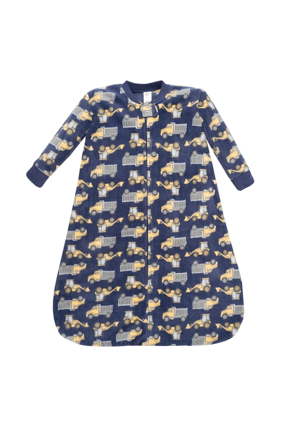 Infant Boys Long-Sleeve Fleece Sleeping Bag, Construction Trucks, 6-12 Months