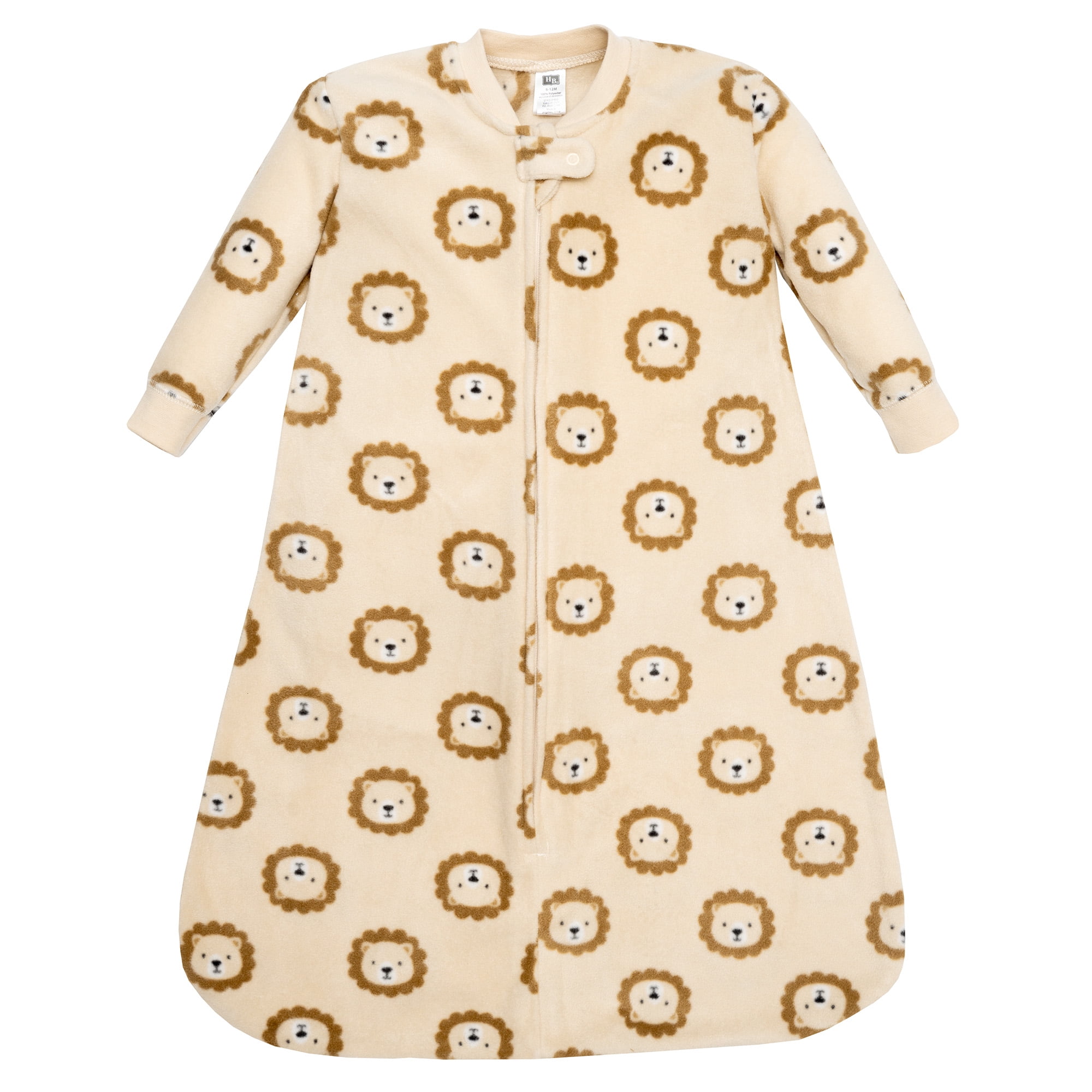 Hudson Baby Infant Boys Long-Sleeve Fleece Sleeping Bag, Tan Brave Lion, 0-6 Months