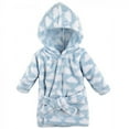 thumbnail image 1 of Hudson Baby Infant Boys Plush Animal Face Bathrobe, Blue Clouds, 0-9 Months, 1 of 2