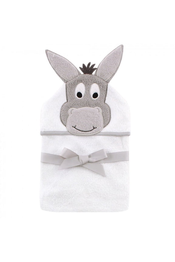 Infant Cotton Animal Face Hooded Towel, Happy Donkey, One Size