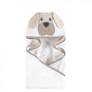 Hudson Baby Infant Cotton Animal Face Hooded Towel, Tan Puppy, One Size