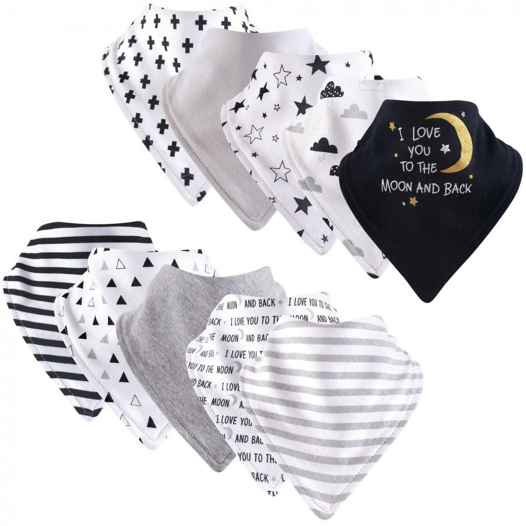 Hudson Baby Infant Boy Cotton Fleece Bandana Bibs 10pk, Dino