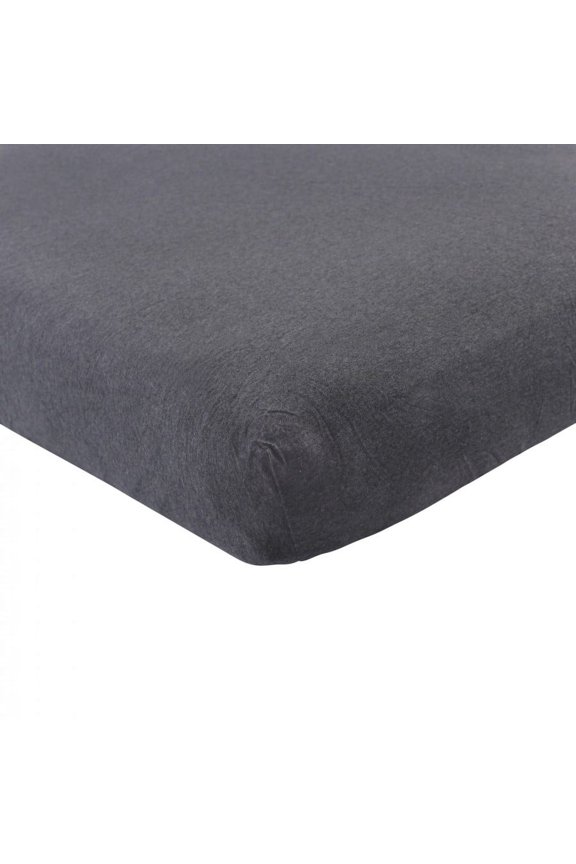 Infant Cotton Fitted Crib Sheet, Heather Charcoal, One Size