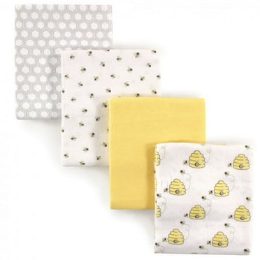 Hudson Baby Infant Cotton Flannel Receiving Blankets, Bee, One Size