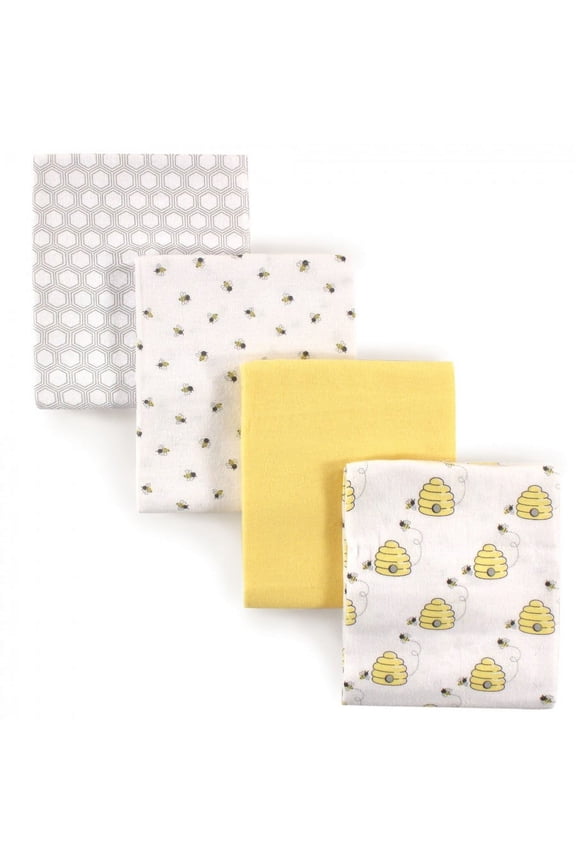 Infant Cotton Flannel Receiving Blankets, Bee, One Size