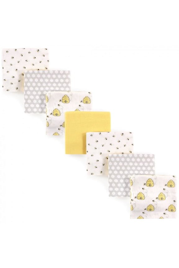 Unisex Baby Cotton Poly Flannel Receiving Blankets Bundle, Bee, One Size