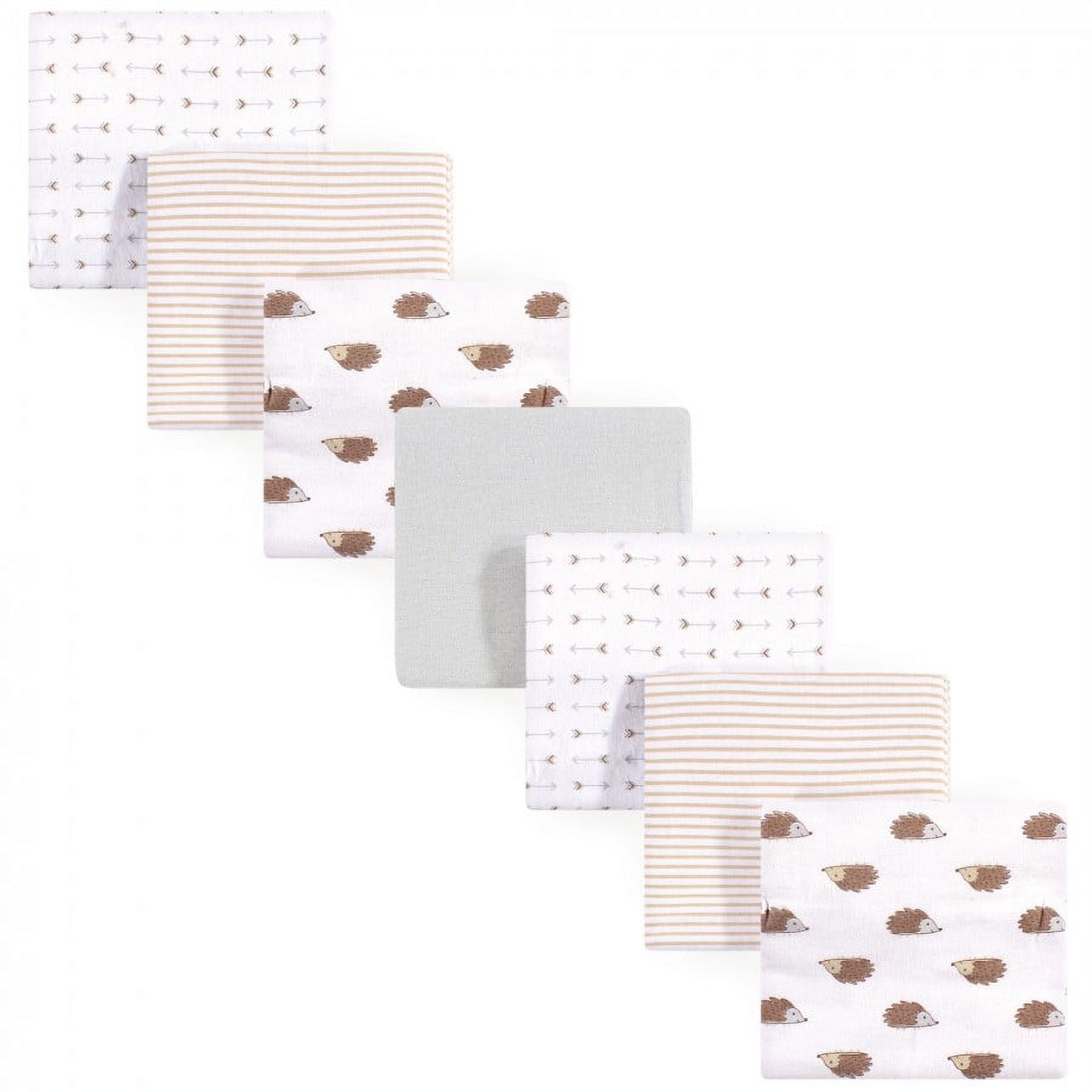 Hudson Baby Infant Cotton Flannel Receiving Blankets Bundle, Hedgehog, One Size