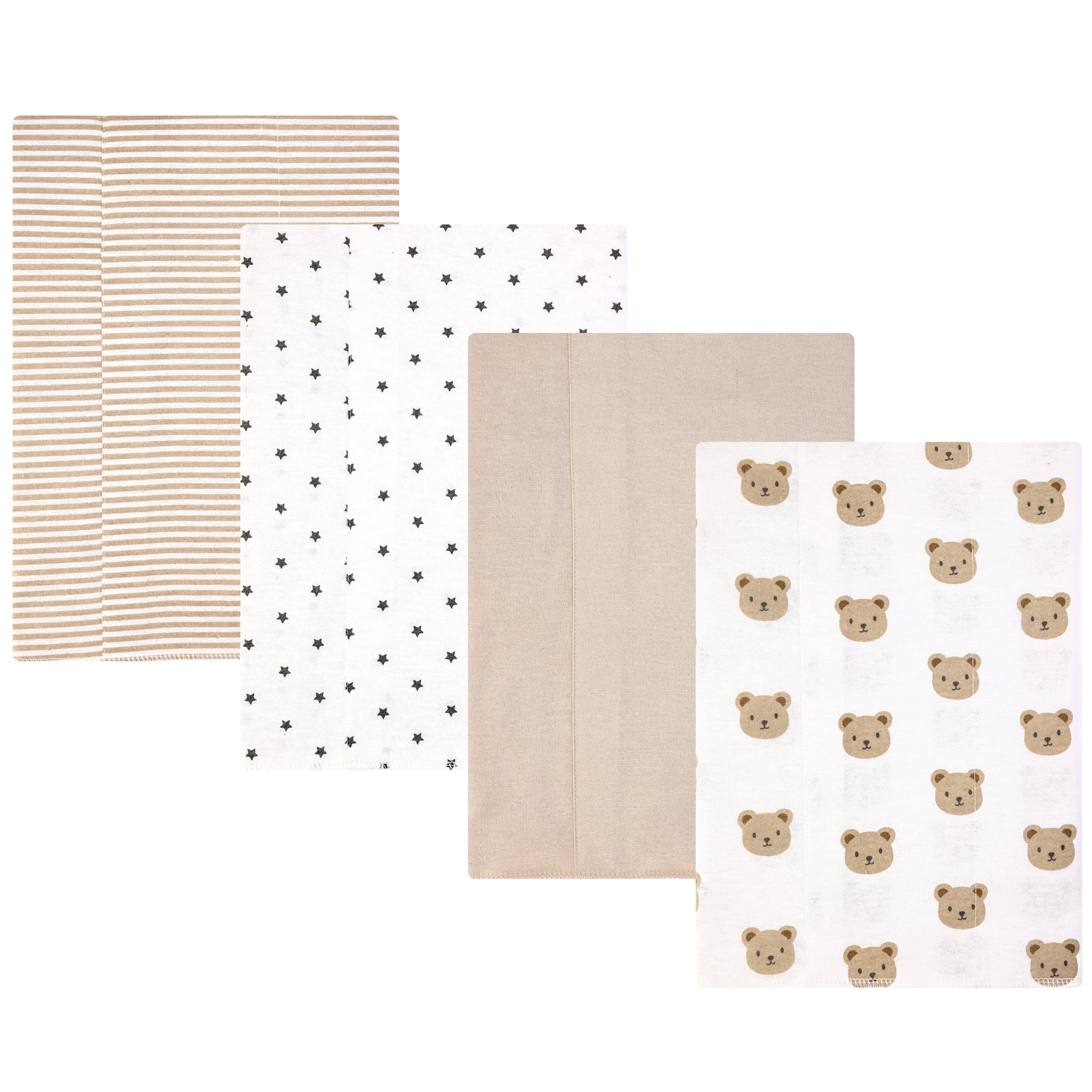 Hudson Baby Unisex Baby Cotton Poly Flannel Burp Cloths, Cozy Cutie, One Size