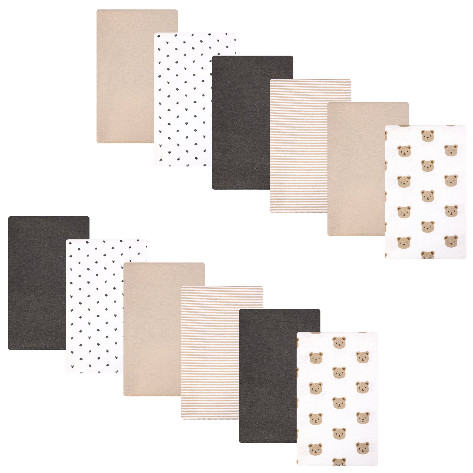 Hudson Baby Unisex Baby Cotton Poly Flannel Burp Cloths Bundle, Cozy Cutie, One Size
