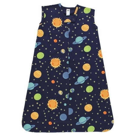 Hudson Baby Infant Cotton Sleeveless Wearable Sleeping Bag, Sack, Blanket, Solar System, 0-6 Months