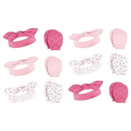 Hudson Baby Infant Girl Cotton Scratch Mittens, Rose, 0-6