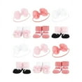 thumbnail image 1 of Hudson Baby Infant Girl 12Pc Headband and Socks Giftset, Blush White, One Size, 1 of 2