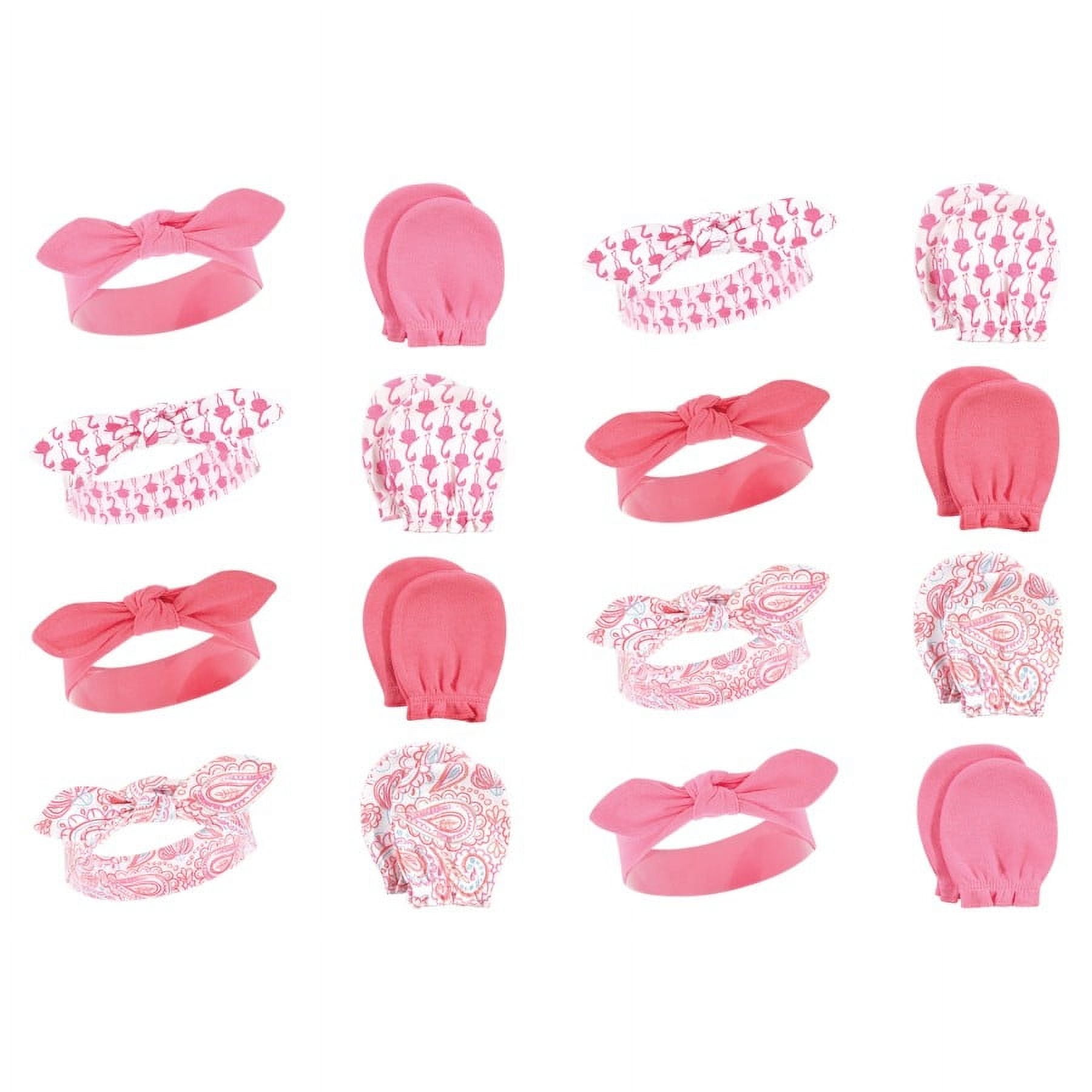 Hudson Baby Infant Girl 16Pc Headband and Scratch Mitten Set